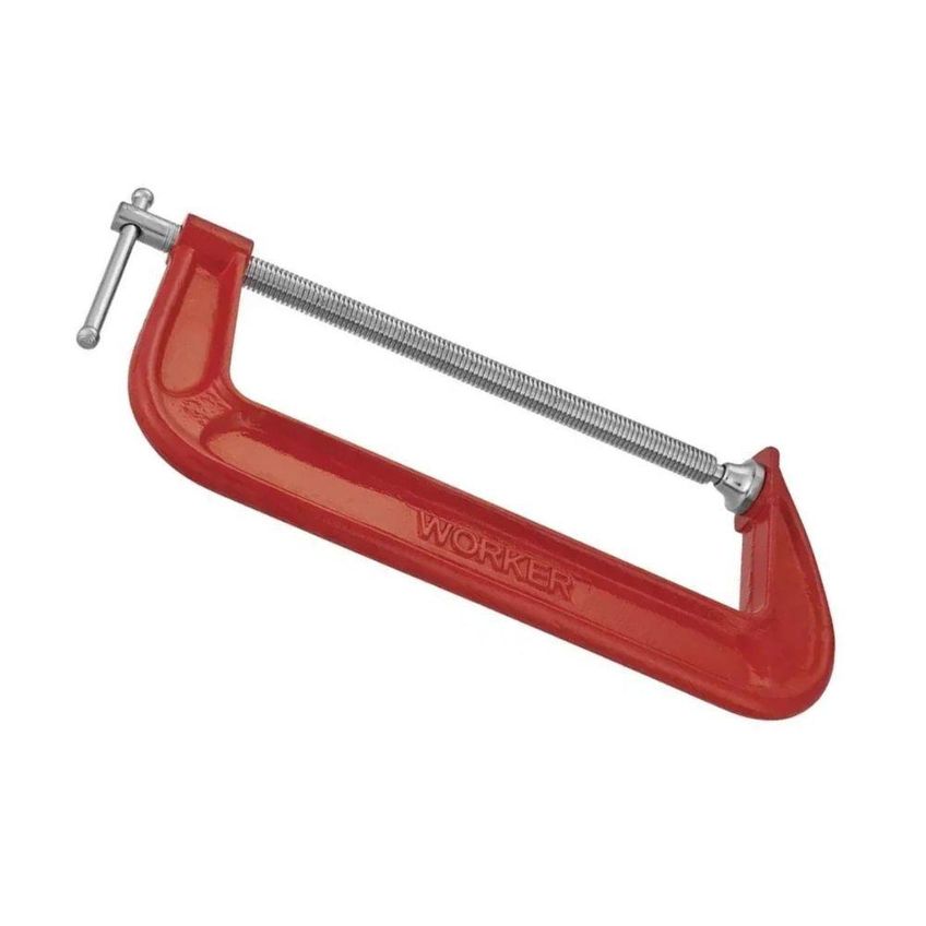 Grampo Tipo C 4 Pol 100mm Para Fixacao Manual Em Madeira E Metal Ferro Fundido Worker - imagem 5