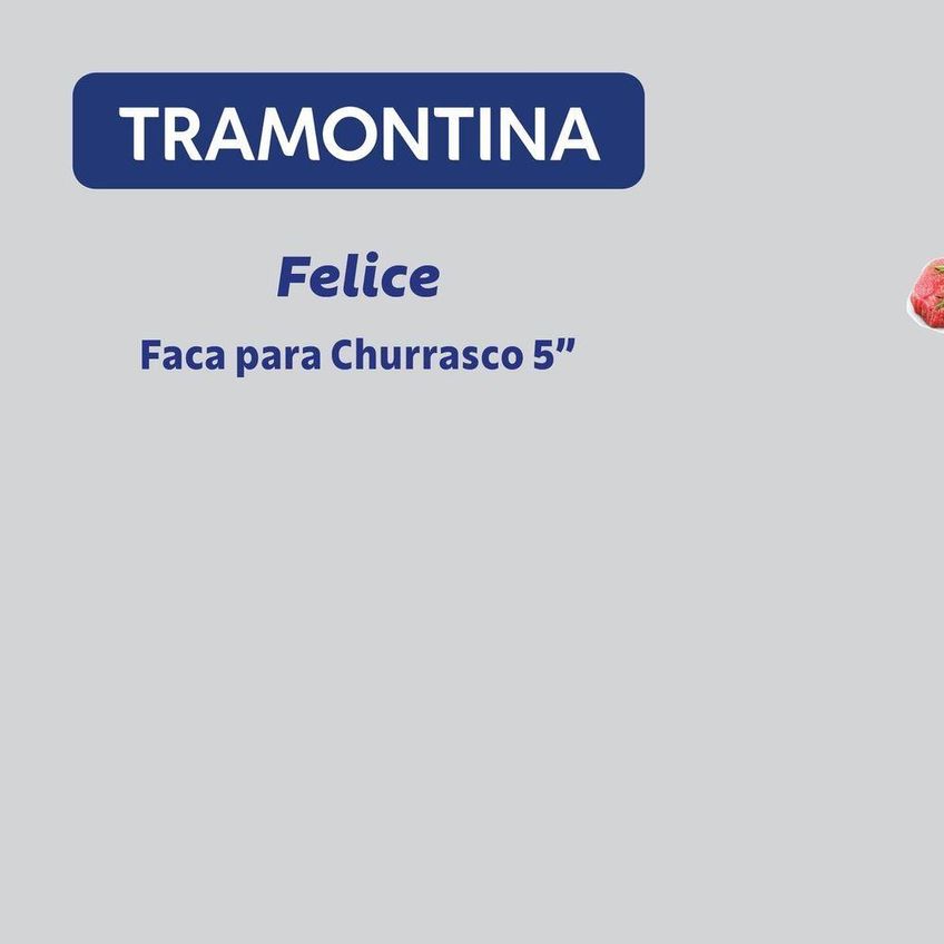 Faca Para Churrasco Felice Corte Preciso Aço Inox Cabo Polipropileno Preto Tramontina 12,7cm - imagem 3