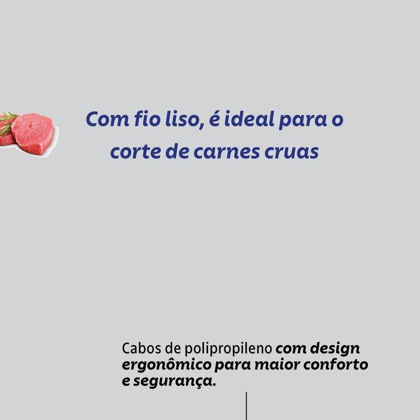 Faca Para Churrasco Felice Corte Preciso Aço Inox Cabo Polipropileno Preto Tramontina 12,7cm - imagem 4