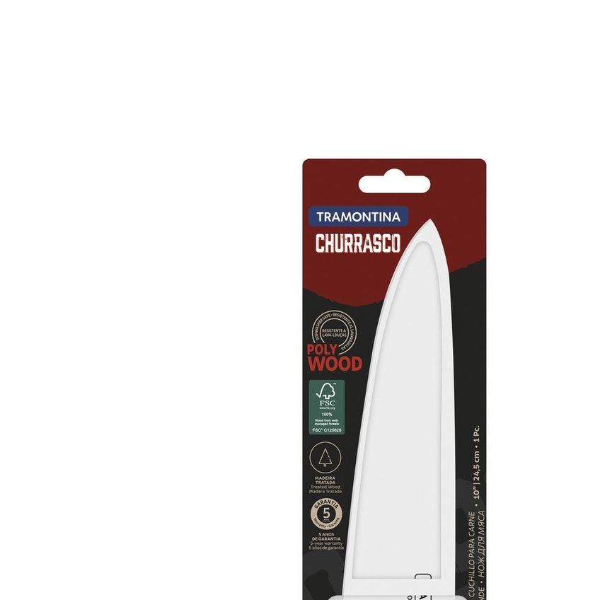 Faca Para Carne Polywood Churrasco Aço Inox Madeira Alta Resistência Vermelho Tramontina - imagem 3