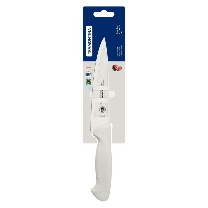 Faca Utility Premium Corte Precisao Aço Inox Cabo Polipropileno Branco Tramontina - imagem 4
