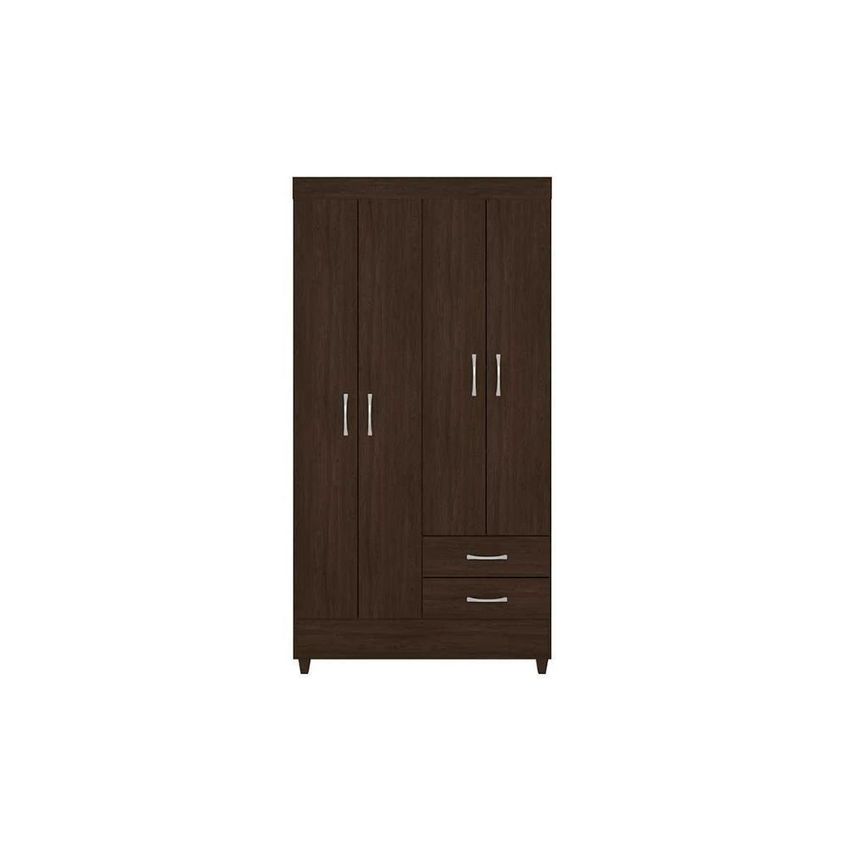 Guarda Roupa Solteiro Astro 4 Portas De Bater 2 Gavetas Cor Amêndola Touch Demóbile - imagem 4