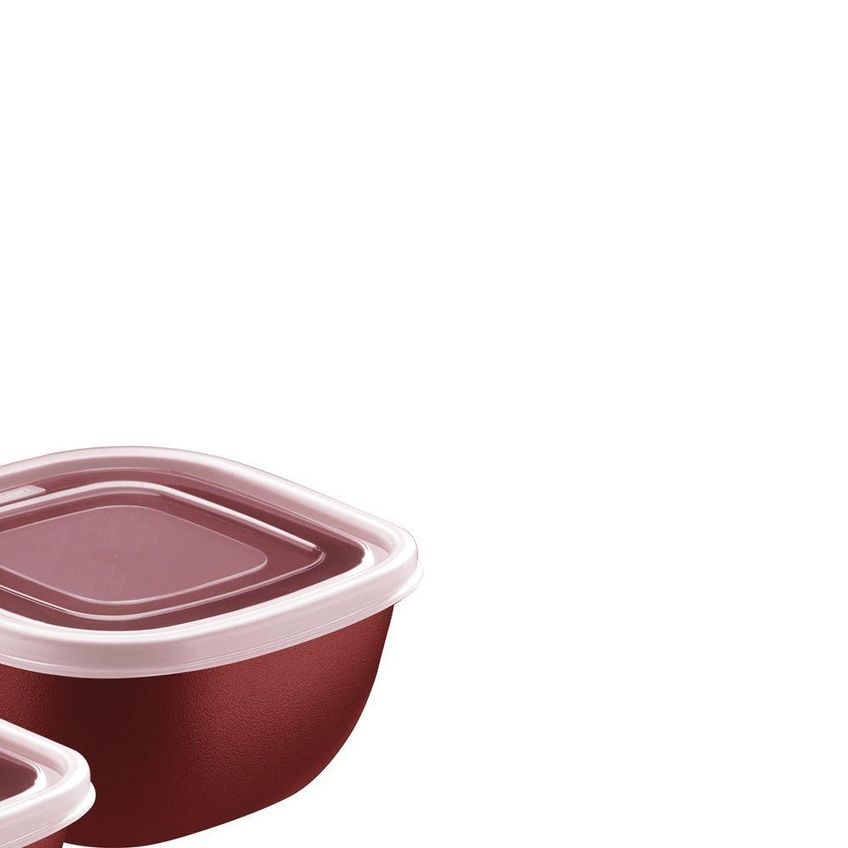 Jogo De Potes Mixcolor Armazenar Alimentos Polipropileno Livre De Bpa Cozinha Vermelho Tramontina - imagem 3