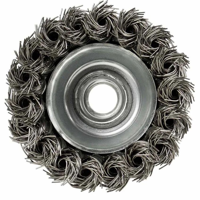 Escova Copo Trançada Para Esmerilhadeira 936197 Limpeza Pesada Aço Carbono Worker - imagem 3