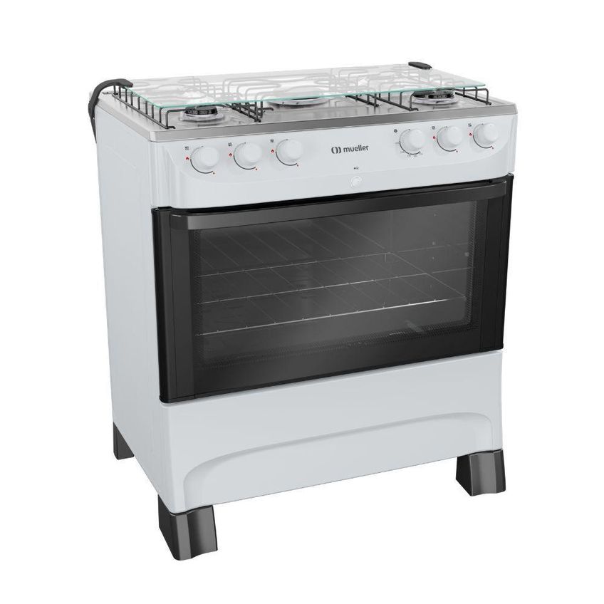 Fogão 5 Bocas Piso Gás Mueller Mfi5bb Mesa Inox Automático Branco Bivolt - imagem 4