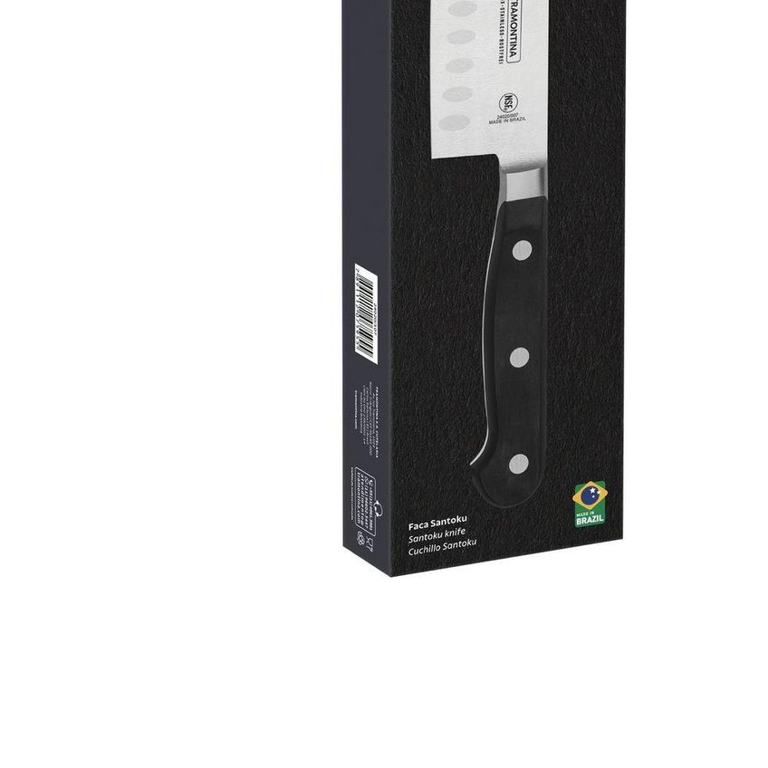 Faca Santoku Century Aço Inox Especial Forjado Cabo Policarbonato Fibra De Vidro Tramontina - imagem 4