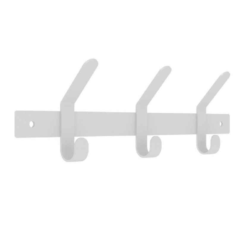 Cabideiro De Parede CABF-03B Com 3 Ganchos Aço Carbono 20kg Branco Brasforma - imagem 3