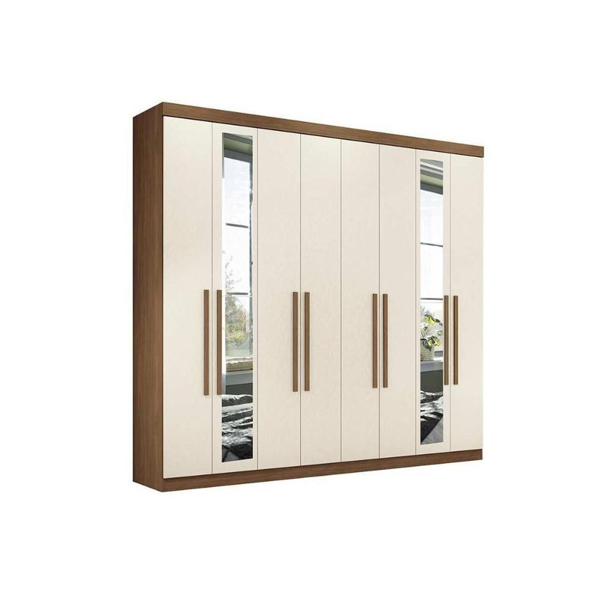 Guarda Roupa Casal 8.4 Master New 8 Portas De Bater 4 Gavetas Mdp C Espelho Santos Andirá - imagem 3