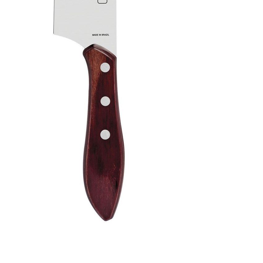 Faca Para Carne Polywood Corte Preciso Lâmina Aço Inox Cabo Madeira Tratada Vermelho Tramontina - imagem 4