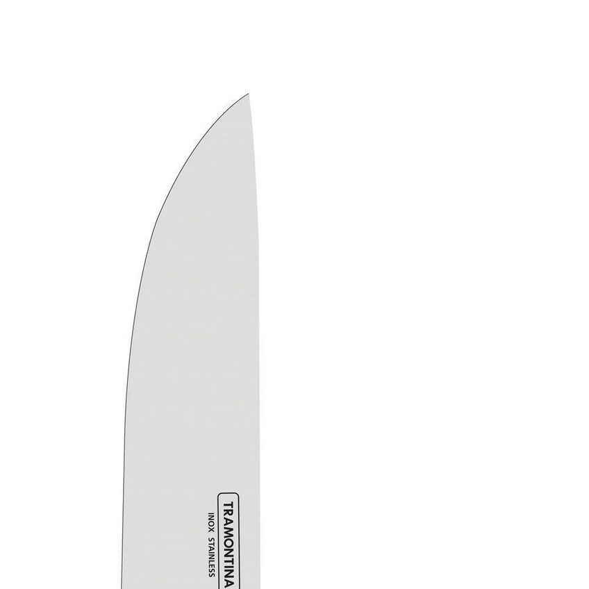 Faca Para Carne Polywood Corte Preciso Lâmina Aço Inox Cabo Madeira Tratada Vermelho Tramontina - imagem 5