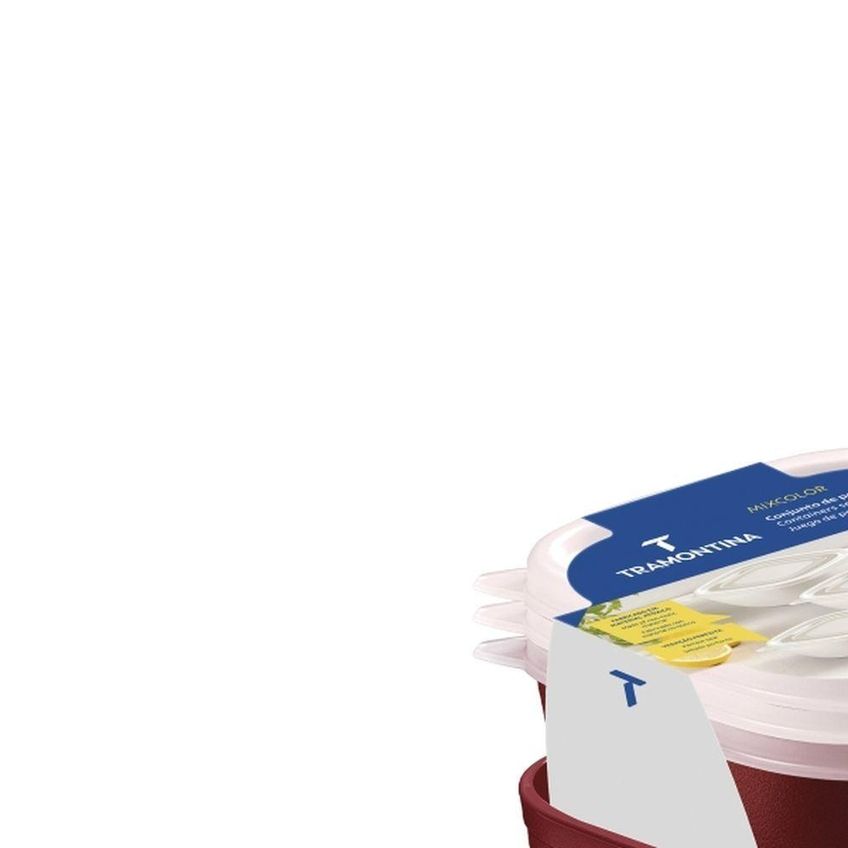 Jogo De Potes Mixcolor Armazenamento De Alimentos Polipropileno Proteção Antimicrobiana Vermelho - imagem 3