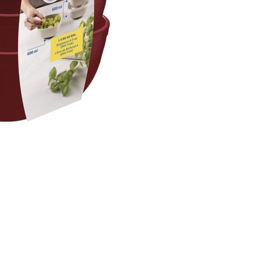 Jogo De Potes Mixcolor Armazenamento De Alimentos Polipropileno Proteção Antimicrobiana Vermelho - imagem 5