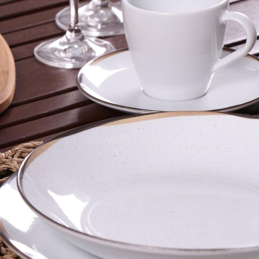 Jogo De Jantar Canyon 48 Peças Porcelana Decorada Branco Tramontina - imagem 4