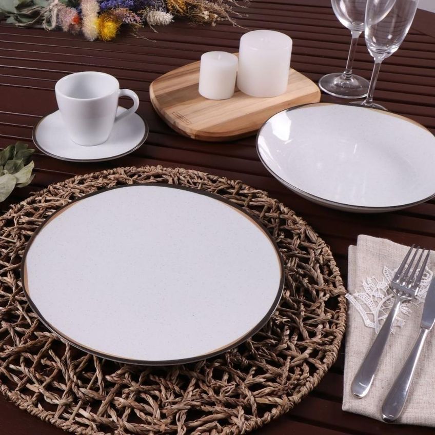 Jogo De Jantar Canyon 48 Peças Porcelana Decorada Branco Tramontina - imagem 5