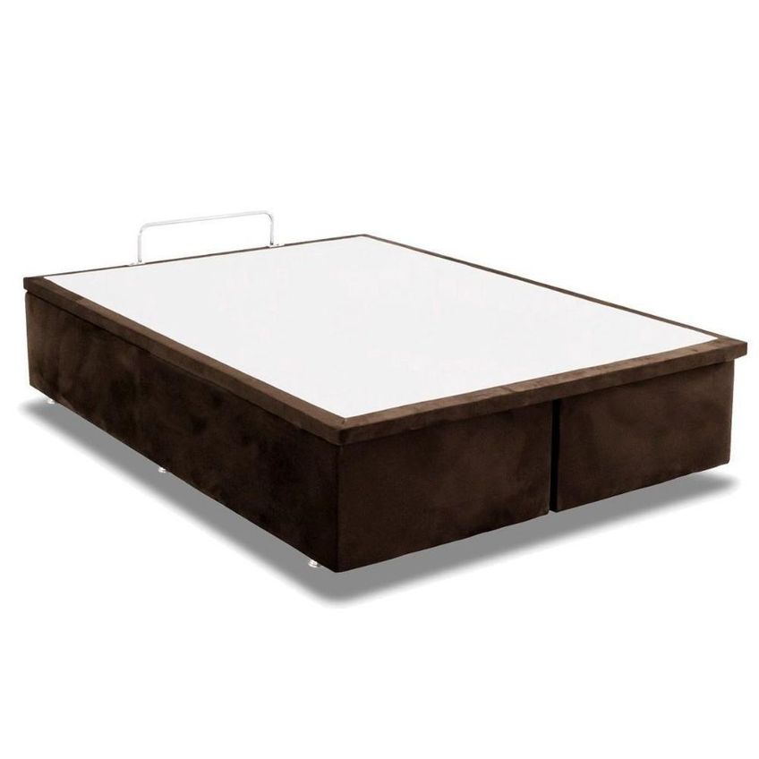 Cama Box Com Baú Queen Universal Suede Brown Tecido Ortobom - imagem 4