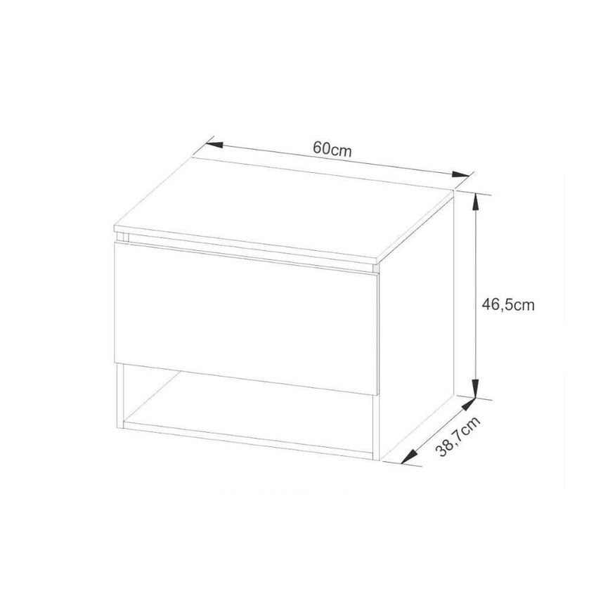 Gabinete De Banheiro Suspenso BN3606 1 Porta 60cm Amêndoa Branco Tecno Mobili - imagem 4