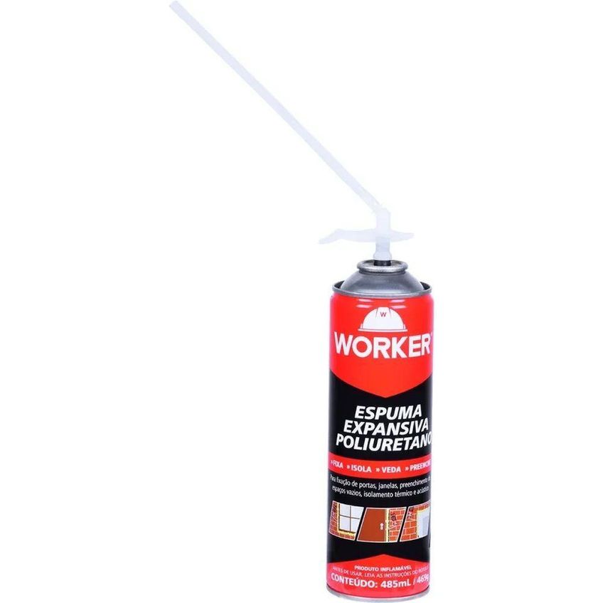 Espuma Expansiva Poliuretano PU 485ml 469g Vedacao Isolamento Termico Worker - imagem 4