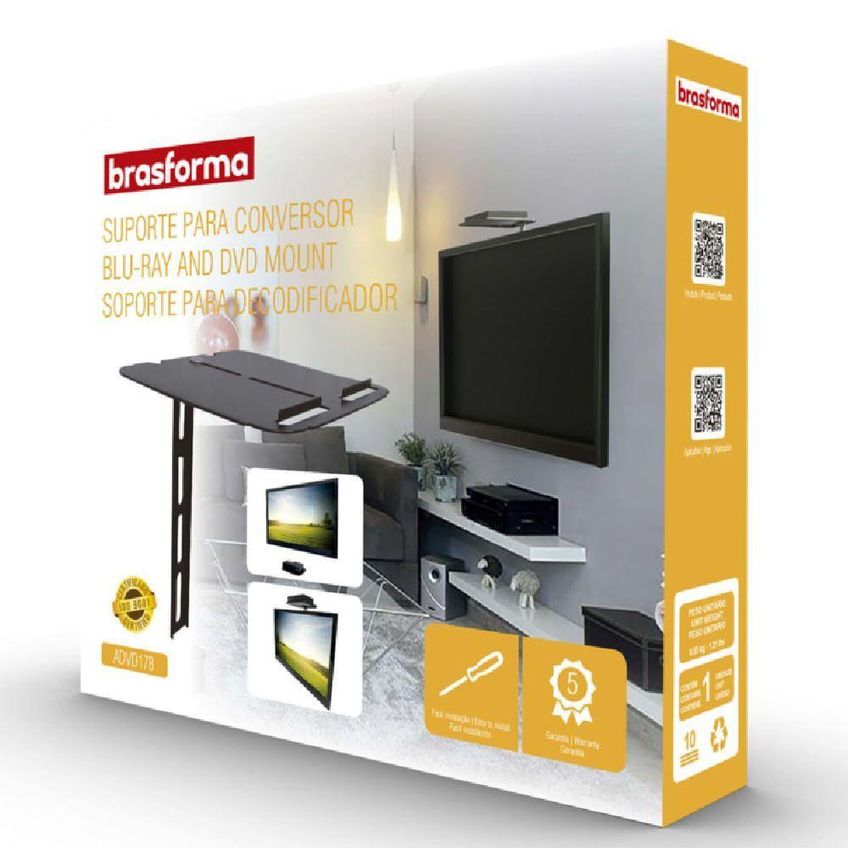 Suporte Multiuso Para Conversor DVD Blu-ray Brasforma Advd178 Fixação Vesa - imagem 4