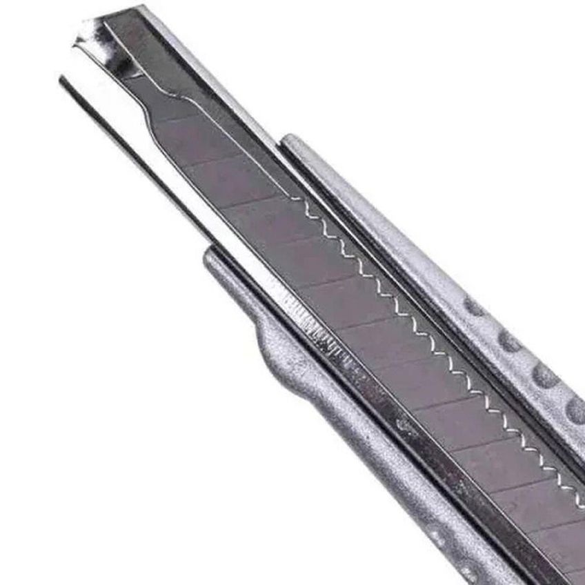 Estilete Profissional 18mm Metálico Guia Reforçada Corte Preciso Worker - imagem 3