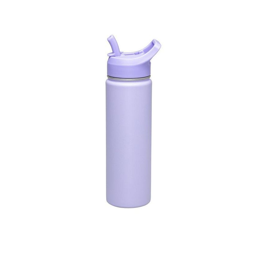 Garrafa Térmica Tramontina Com Canudo Aço Revestido Parede Dupla Isolada A Vácuo Lilás 650ml - imagem 3