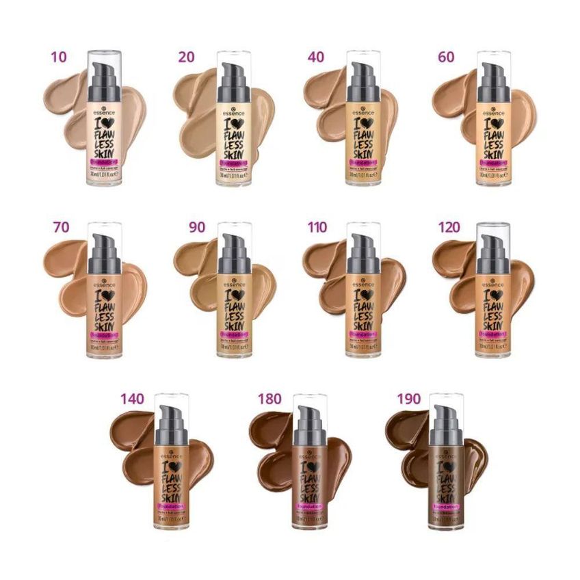 Base Líquida I Love Flawless Skin Alta Cobertura Matte Natural Branco Essence 30ml - imagem 5