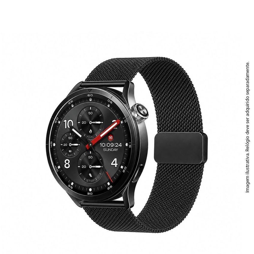 Pulseira Para Smartwatch Xiaomi Aço Inoxidável 22mm Magnética Compatível Redmi Watch 5 6 Preto - imagem 3