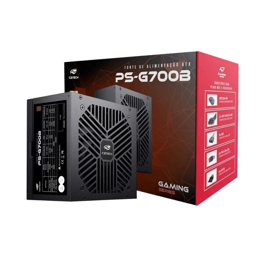Fonte ATX 700W Bivolt Automático 80+ Bronze PS-G700B C3Tech - imagem 4