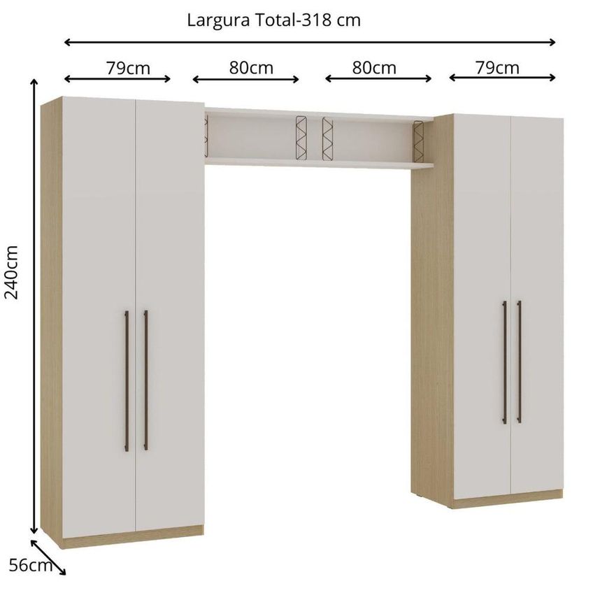 Quarto Infantil Modulado Completo E Funcional 4 Peças 100% Mdf Savana/Branco - imagem 3