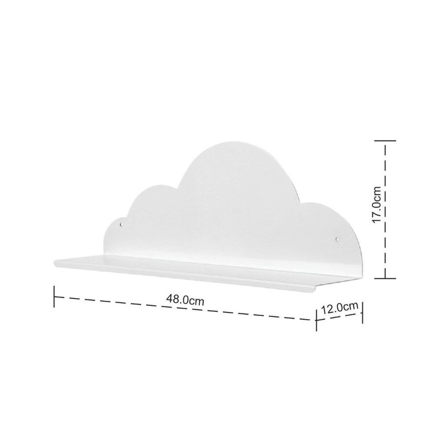 Prateleira Quarto Infantil Nuvem Branca Branco - imagem 3