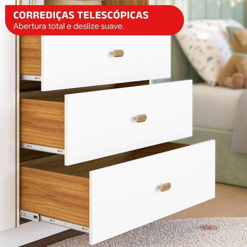 Cômoda Infantil Pluma Cinamon/Branco Cinamon/Branco - imagem 5