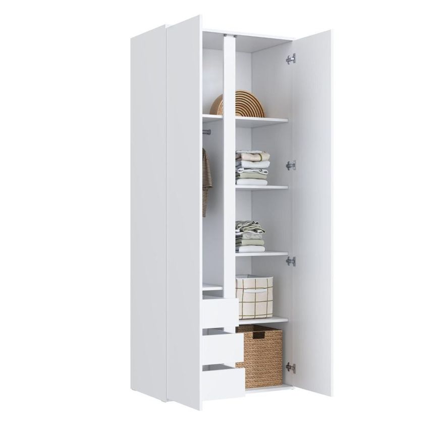 Guarda Roupas 2 Portas Cor Branco Linha Essencial Branco - imagem 5