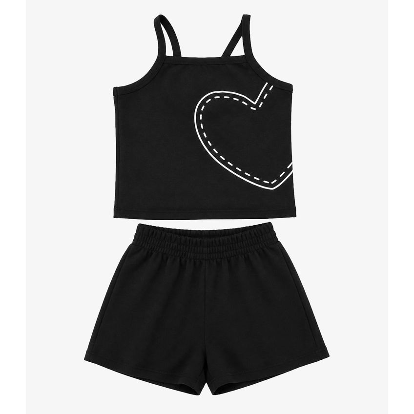 Conjunto Infantil Blusa E Shorts Feminino Select Preto 8 - imagem 4