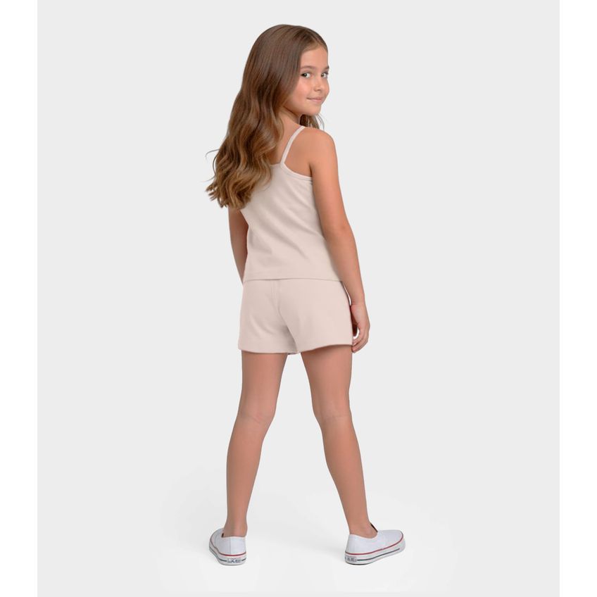 Conjunto Infantil Blusa E Shorts Feminino Select Bege 8 - imagem 4