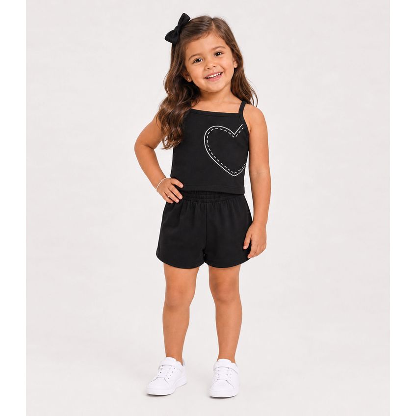 Conjunto Infantil Blusa E Shorts Feminino Select Preto 10 - imagem 3