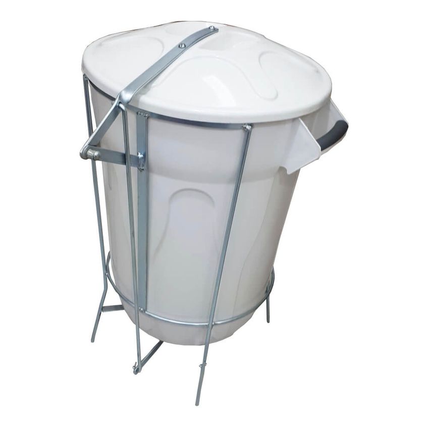 Cesto De Pedal Com Armação De Ferro 60 Litros Branco E8nb Jsn Jsn - imagem 2