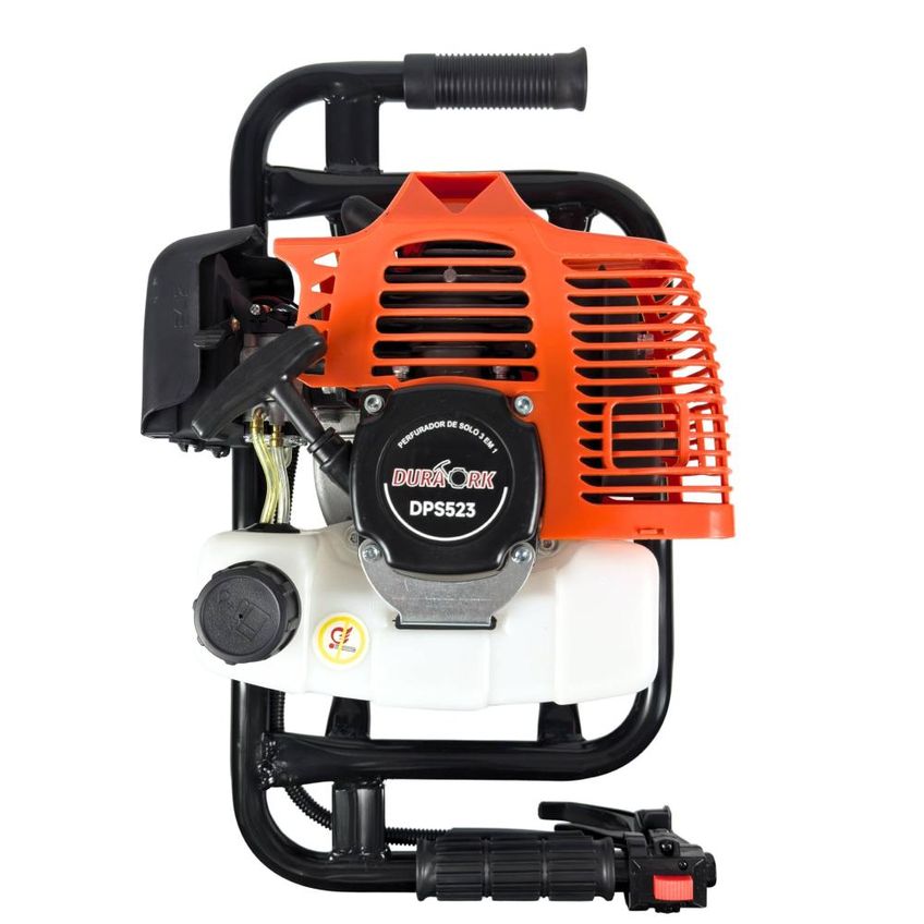 Perfurador De Solo Duratork Dps523m À Gasolina 52cc 2,5hp De Potência + Kit 3 Brocas 80x10 80x20 80x30 + Extensão 60cm Para Plantio E Construção - imagem 4