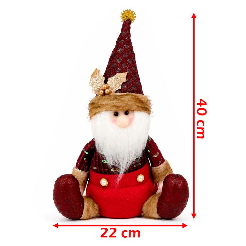 Boneco Papai Noel Sentado Decoração Enfeite Natalino De 40cm - imagem 5