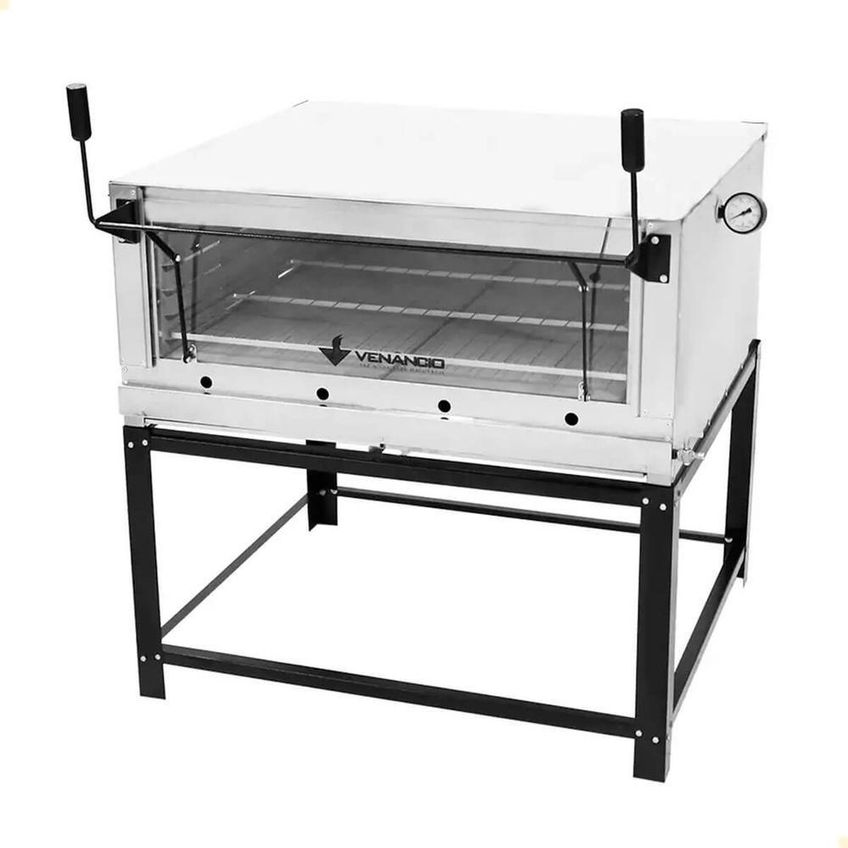 Kit Forno Industrial A Gás GLP Venâncio Roma Inox 90 Firi90 Aço Inox 132L Pedra Refratária Inox - imagem 4