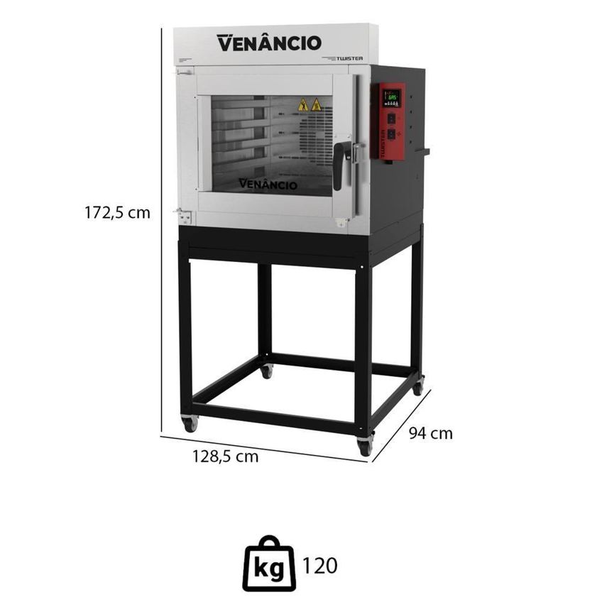 Forno Industrial Turbo Elétrico Venâncio Twister Fvt5e 5 Esteiras Preto 220v - imagem 3