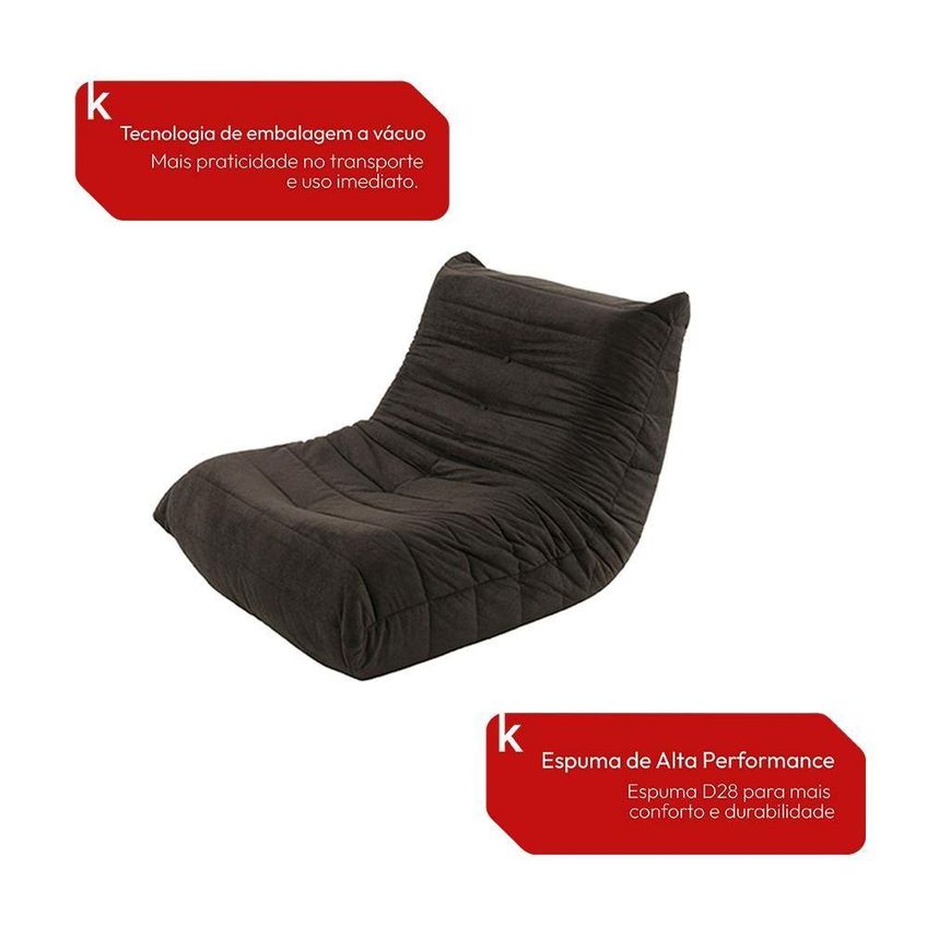 Poltrona Lounge 85cm A Vácuo Espumas D28 Boucle Marrom 1 Lugar 150kg Kappesberg - imagem 2