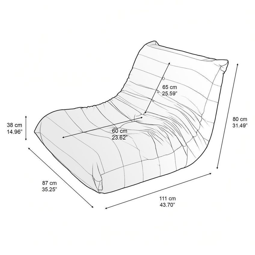 Poltrona Lounge 85cm A Vácuo Espumas D28 Boucle Marrom 1 Lugar 150kg Kappesberg - imagem 5