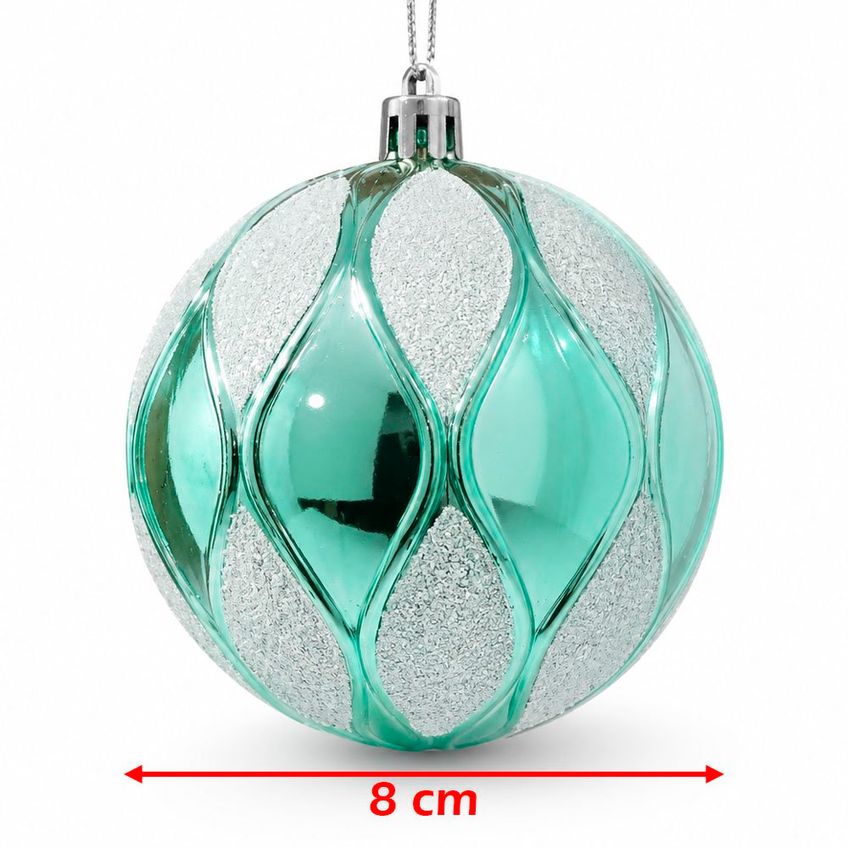 Bola Verde Enfeite Pendente Natalino Decoração 8cm Kit 12pçs - imagem 5