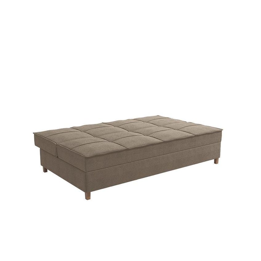 Sofá Cama Vision 2 Lugares Reclinável 185cm Suede Mescla Taupe Kappesberg - imagem 4
