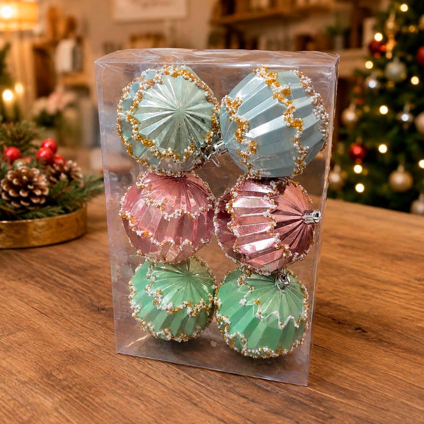 Bola Colorida Decoração Enfeite Árvore Natal 8cm Kit 24pçs - imagem 4