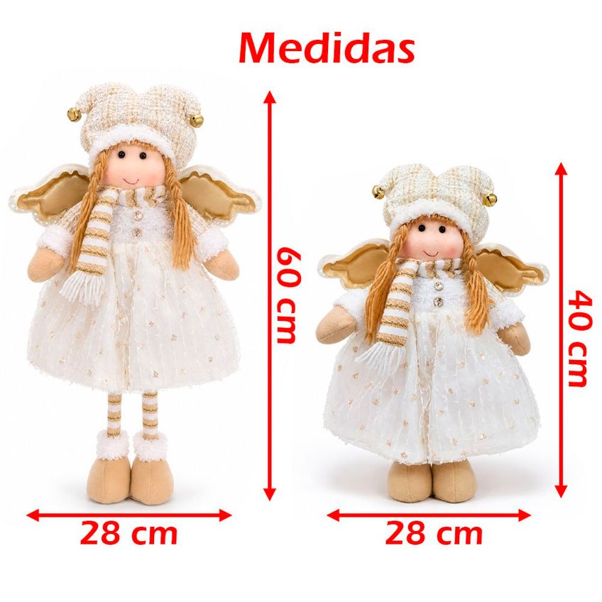 Anjo Natalino Boneca Perna Ajustável Decoração Enfeite 60cm - imagem 5