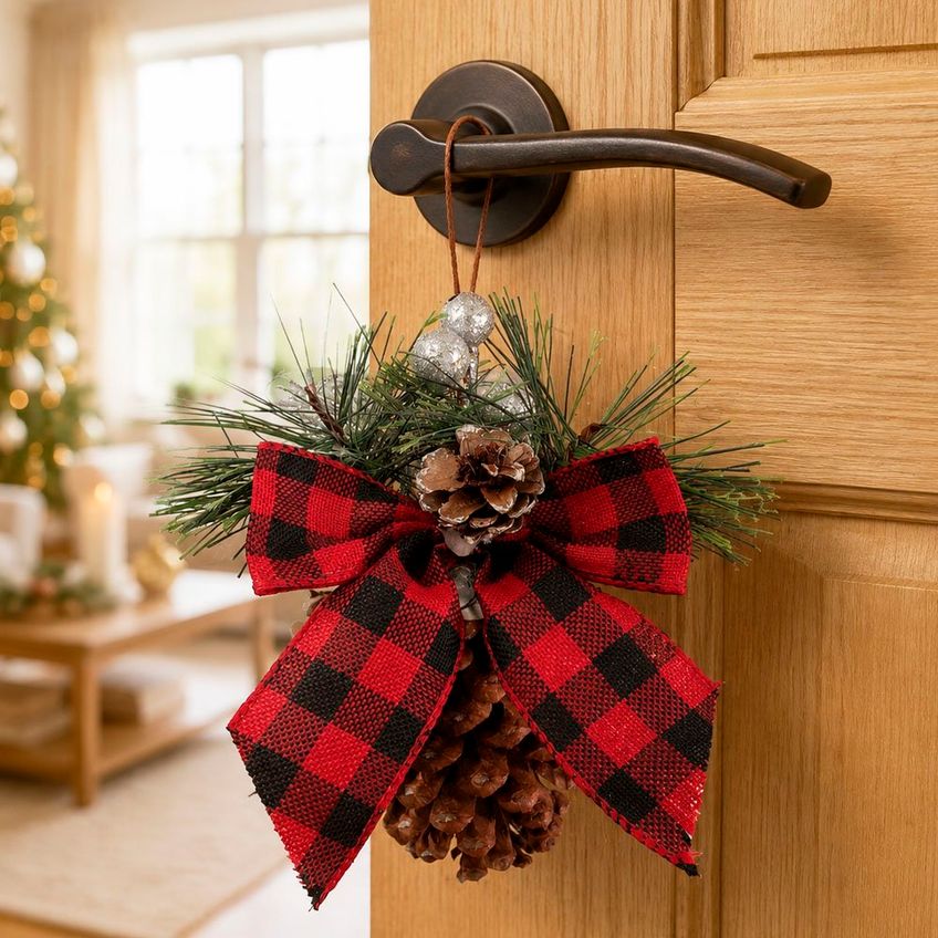 Pendente Pinhas Natural Árvore De Natal Decoração Kit 10pçs - imagem 3