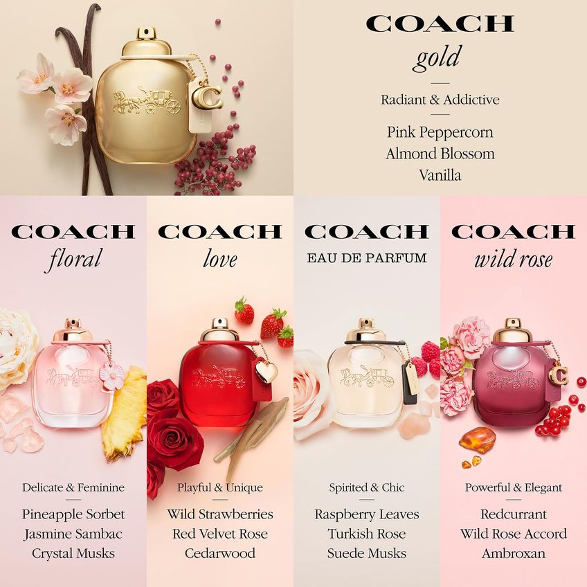 Perfume Coach Gold Parfum Feminino Floral Frutado 90 Ml - imagem 3