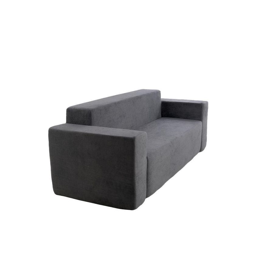 Sofá Sync 3 Lugares 236cm Titânio Boucle Linho Kappesberg Fixo D28 150kg - imagem 5