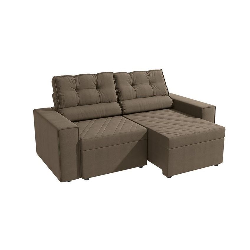 Sofá Domus 2 Lugares Retrátil E Reclinável 208cm Suede Mescla Taupe Kappesberg - imagem 5