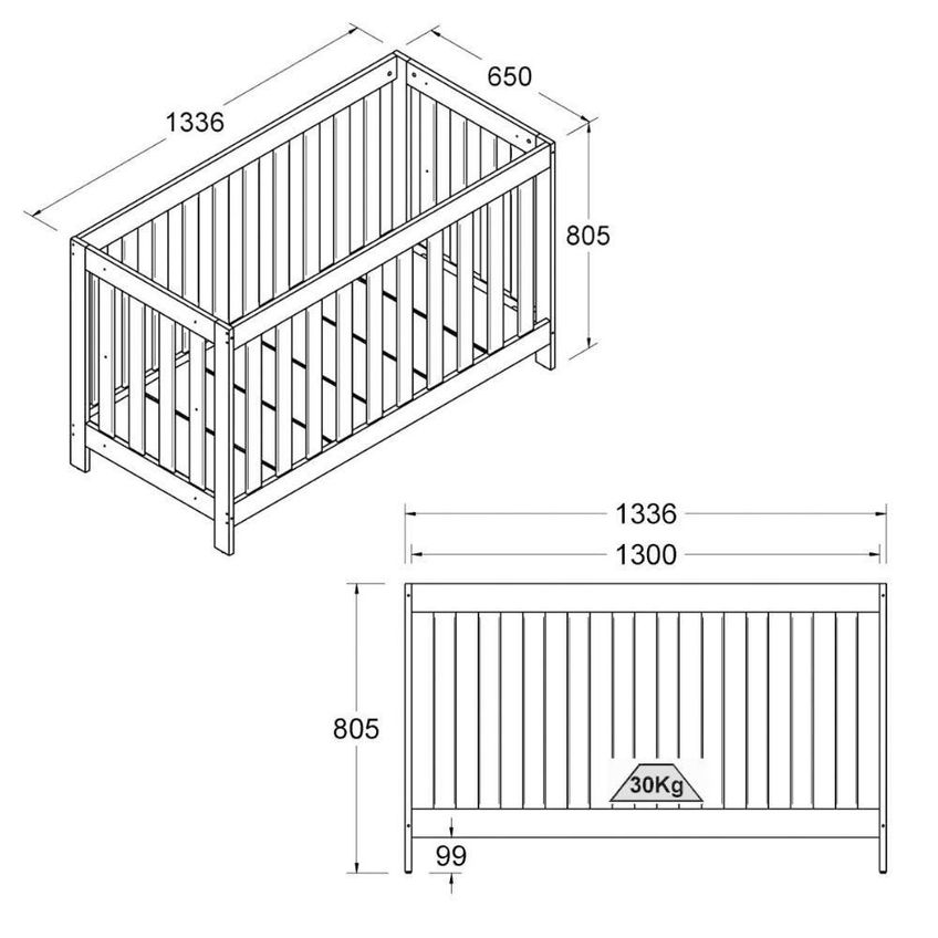 Quarto Bebê Berço Americano Bbi56 Dm239br Branco Ditália Móveis - imagem 3